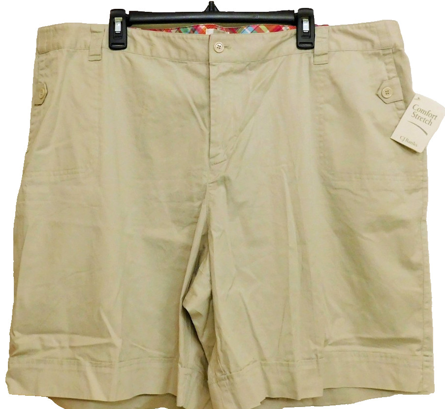 CJ Banks Women's Comfort Stretch Beige Bermuda Shorts Size 24W New With Tags