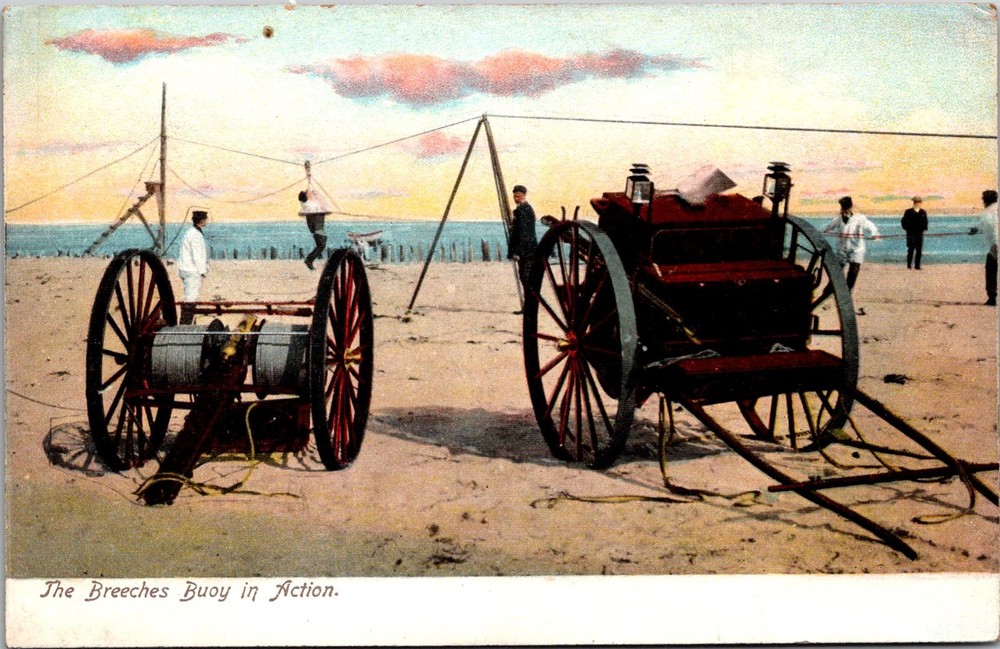 Dr Jim Stamps Postcard The Breeches Buoy In Action Undivided Back