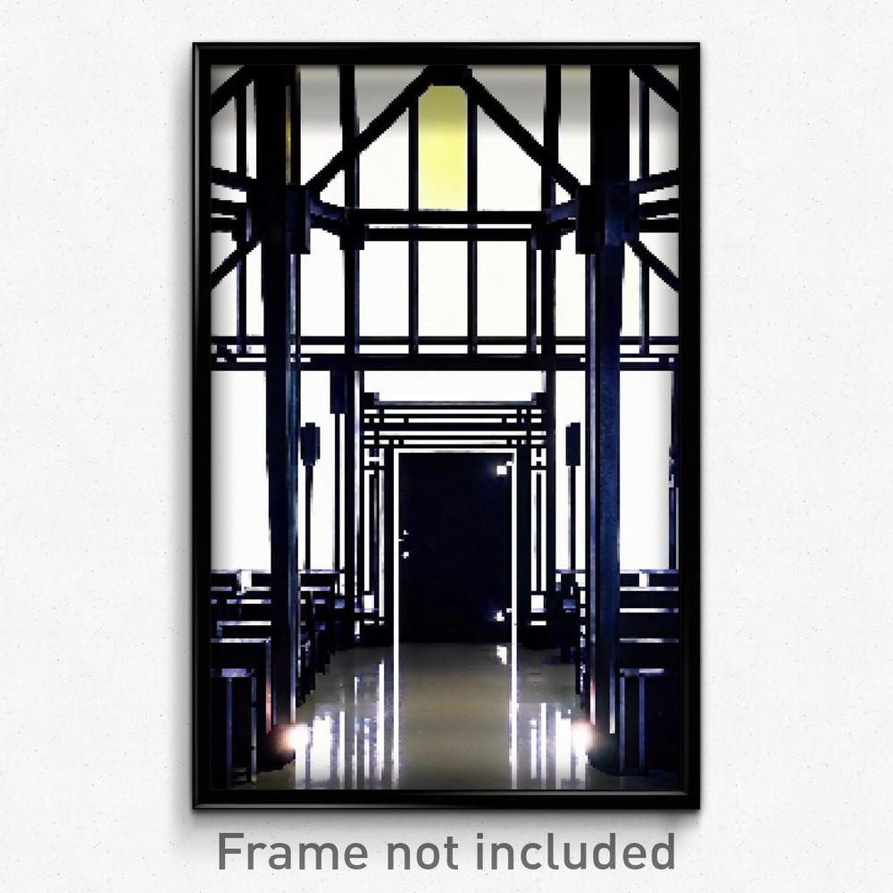 Pixel Art Poster - Black Pavillion (8 Bit Psychedelic Trippy Video Game Print)