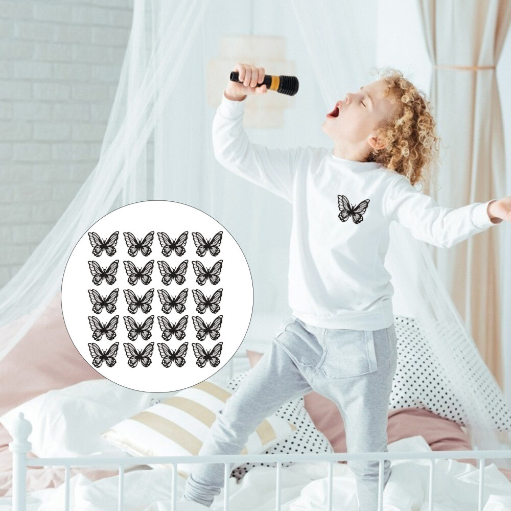 20 Pcs Embroidery Cloth Stickers Butterfly Three-dimensional DIY Decoration