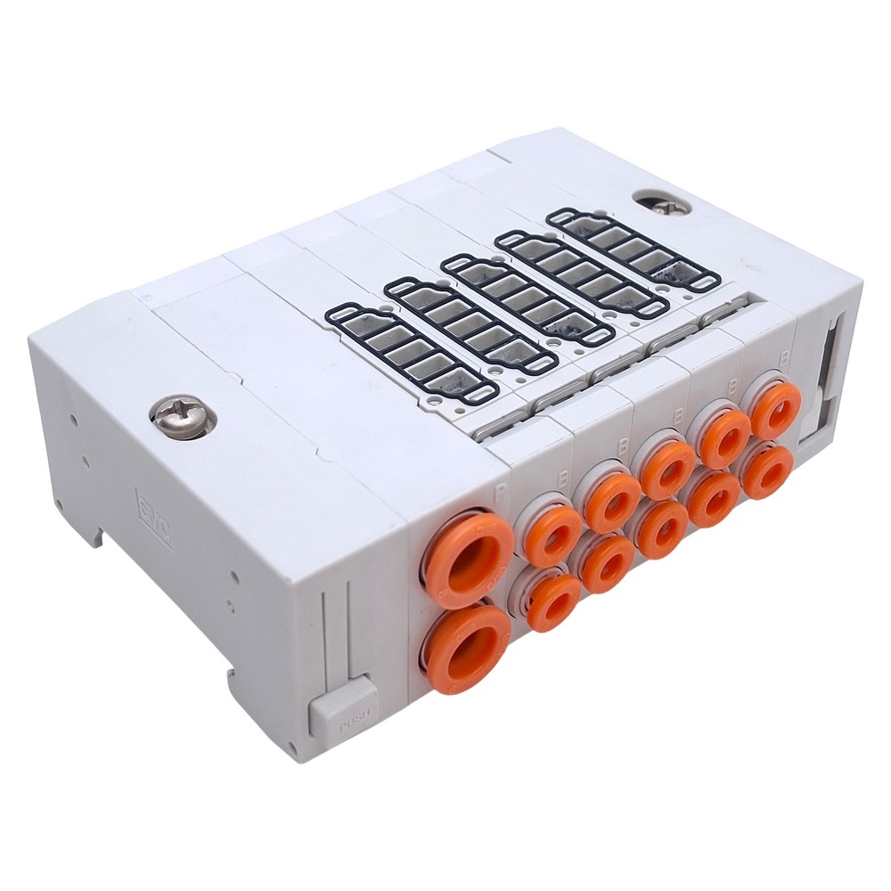 SMC SS5Y3-45-05U-C4 Manifold Base 5-Station, ø4mm One-Touch Ports, DIN Rail