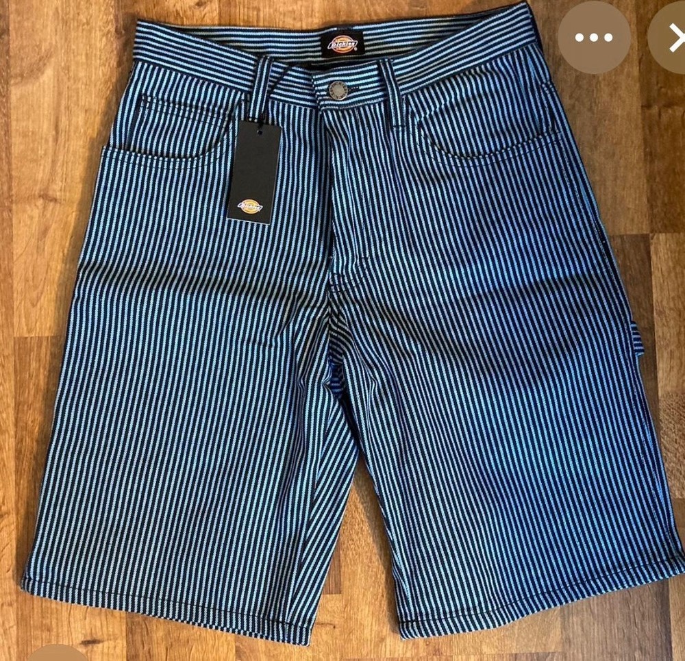 Dickies Cargo Shorts Mens 38 Hickory Stripe Carolina Blue Striped Carpenter NWT
