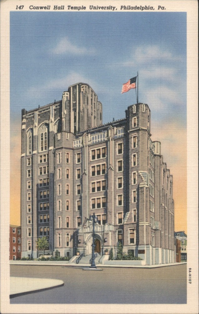 Philadelphia, Pennsylvania PA Conwell Hall, Temple University Teich Postcard