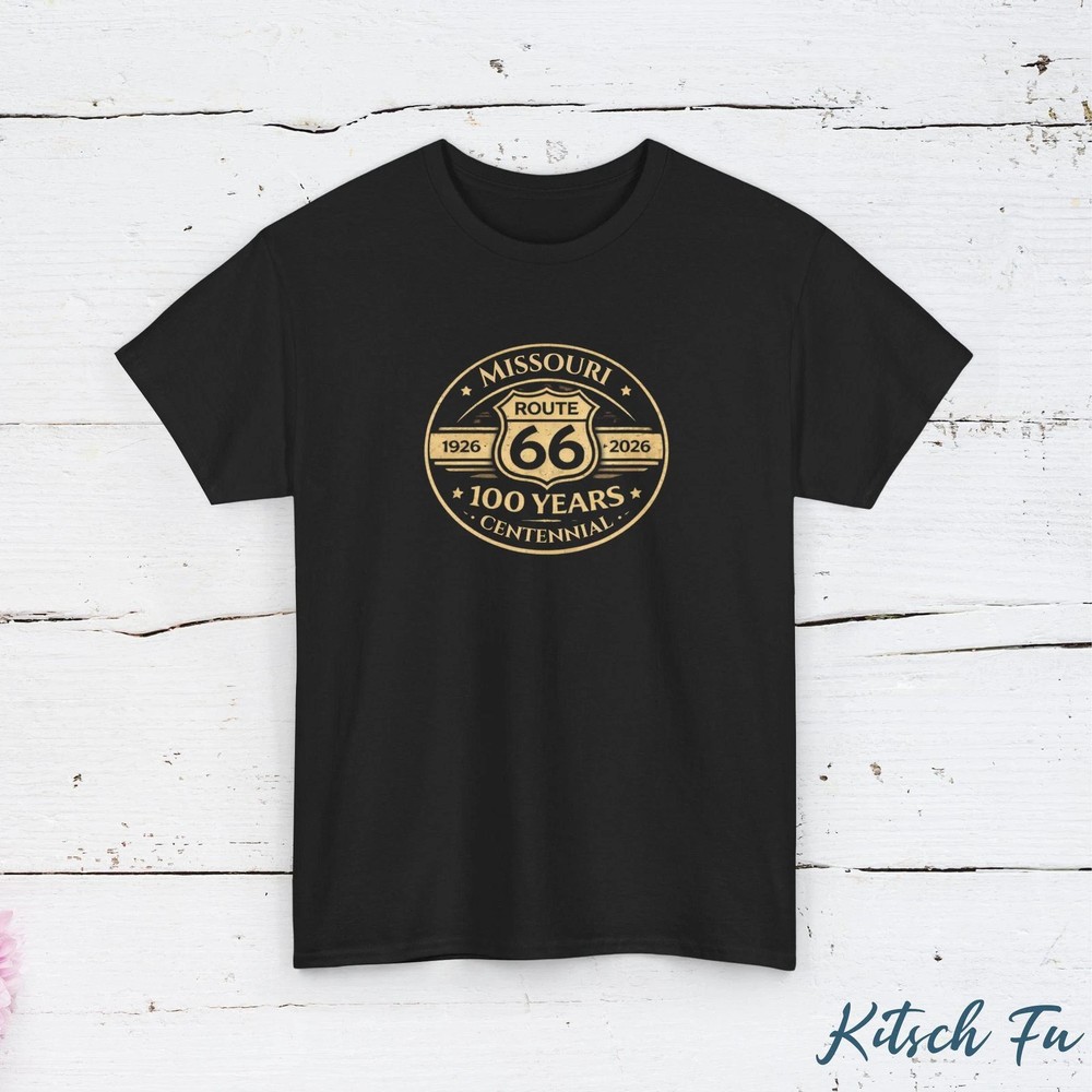 Route 66 Centennial T Shirt, Missouri 1926-2026, Historic Highway Americana