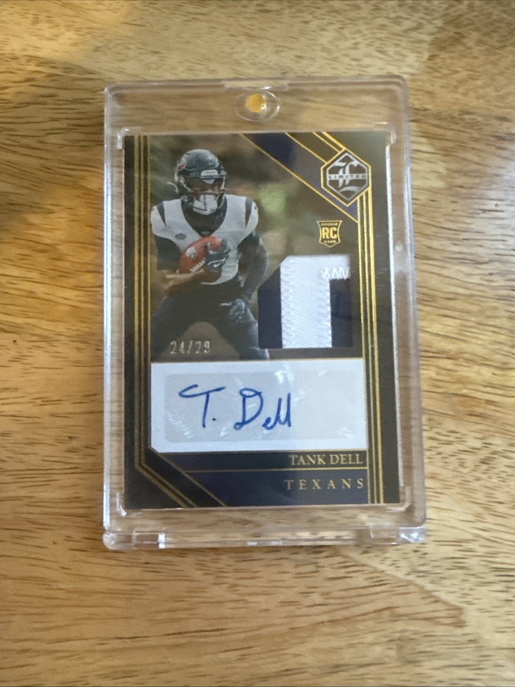 2023 Panini Limited - Rookie Patch Autographs Tank Dell #135 /29 (AU, MEM, RC)