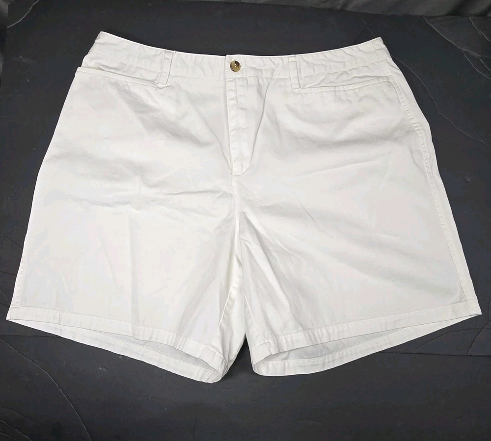 Rafaella Bermuda Shorts White Denim Women's Size 16 Pockets Cotton Casual