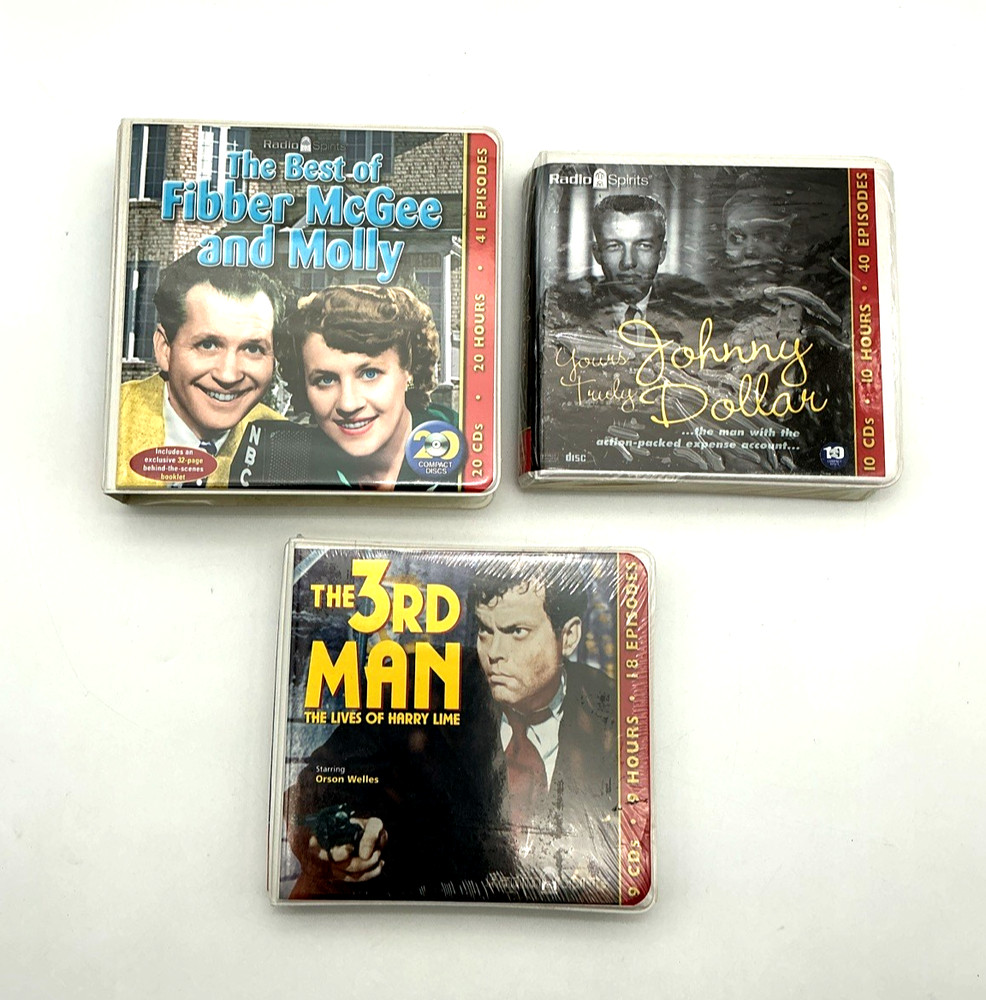 Lot of 3 Old Time Radio CD Sets Fibber McGee & Molly, Johnny Dollar, 3rd Man