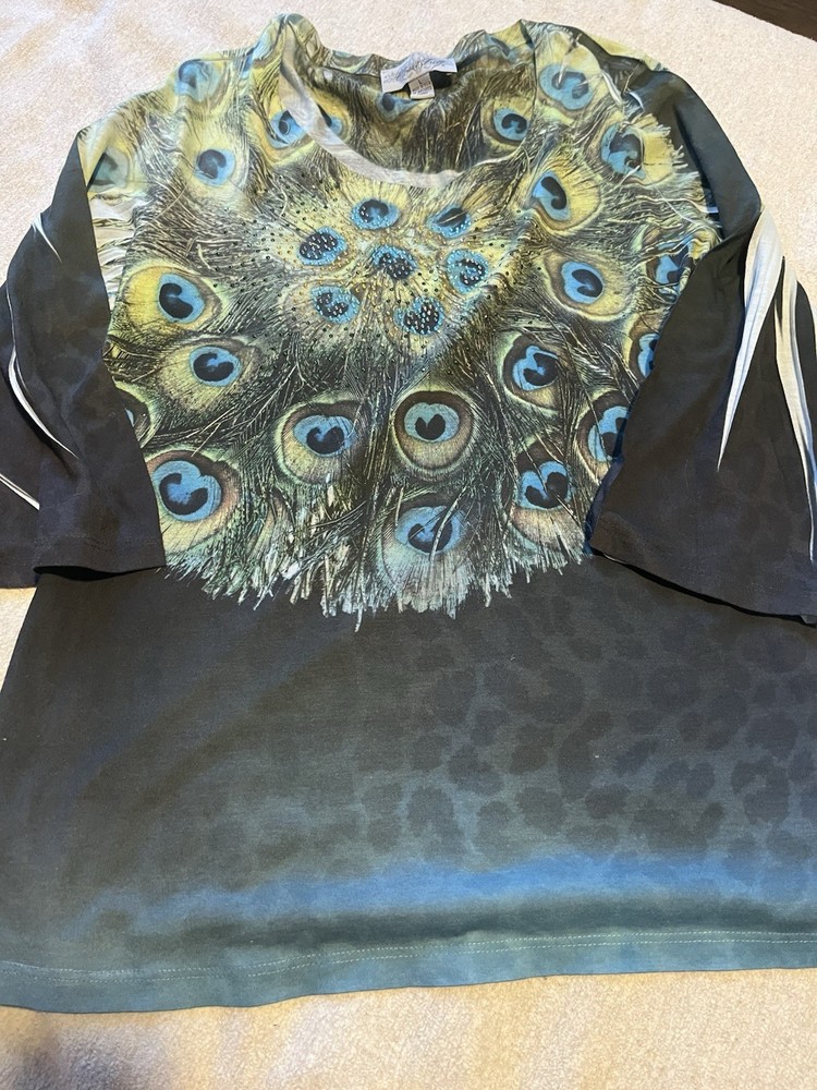 Closet Full Peacock Top Size L Women’s Blouse Work