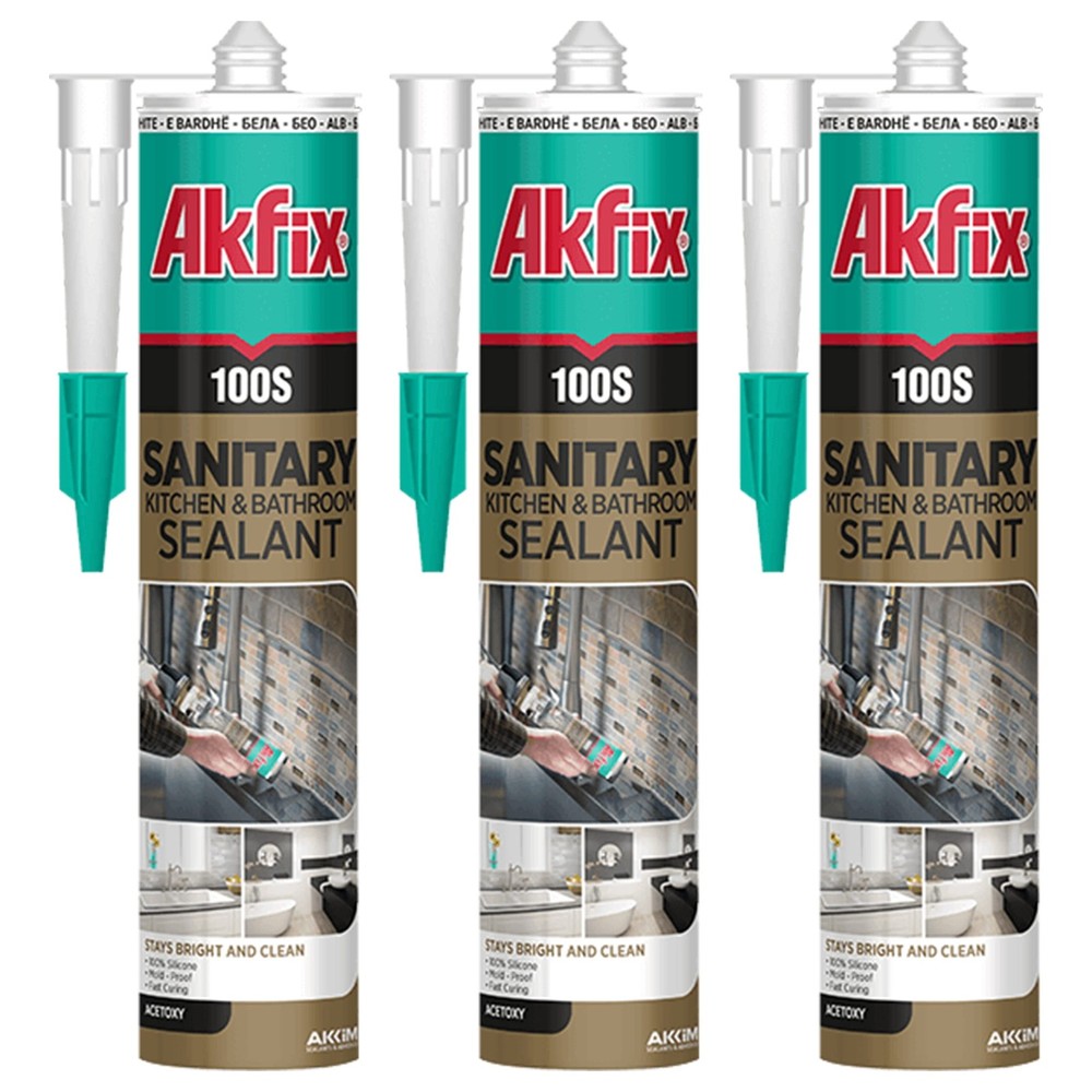 100S RTV Clear Silicone Caulk 3-Pack for Sanitary Use