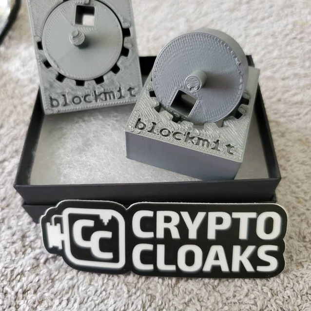 2x 3D Printed Blockmit Jig for Stamping Bitcoin Seed Phrases on Steel Washers