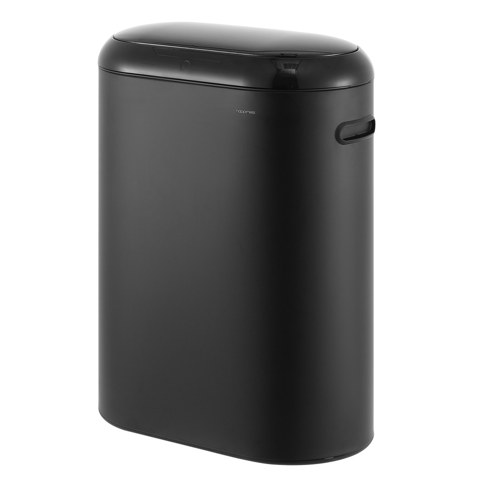 happimess HPM1016 Robo Kitchen 13.2 Gallon Slim Oval Motion - Black