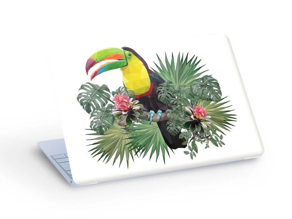 Tropical TOUCAN LAPTOP SKIN Sticker, Toucan Jungle Laptop Skin - Custom Size