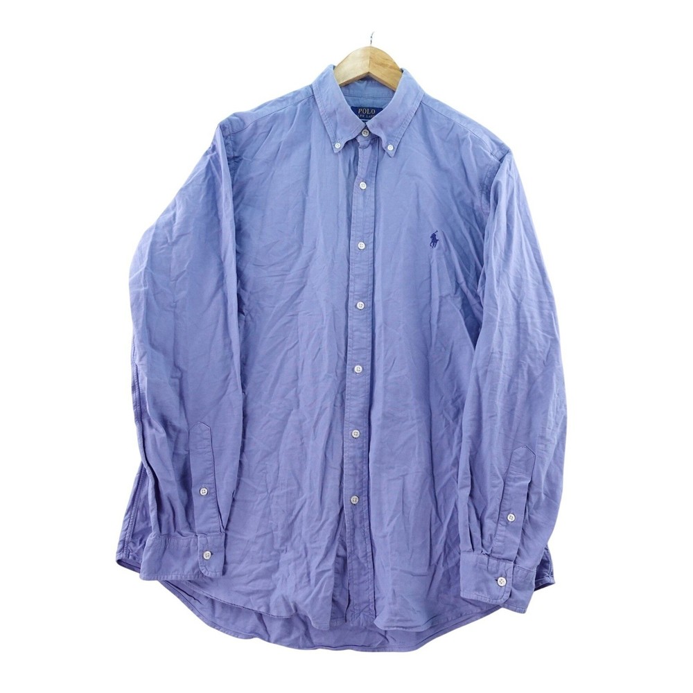 Polo Ralph Lauren Classic Fit Button Down Shirt Mens Size L Blue Long Sleeve
