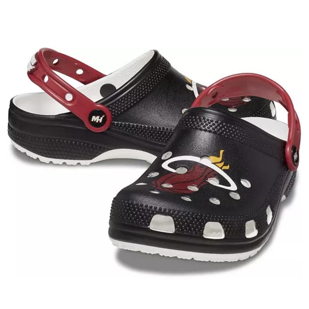 Crocs NBA Miami Heat Classic Clogs Black 208861-001 Basketball Mens Size 13 NEW