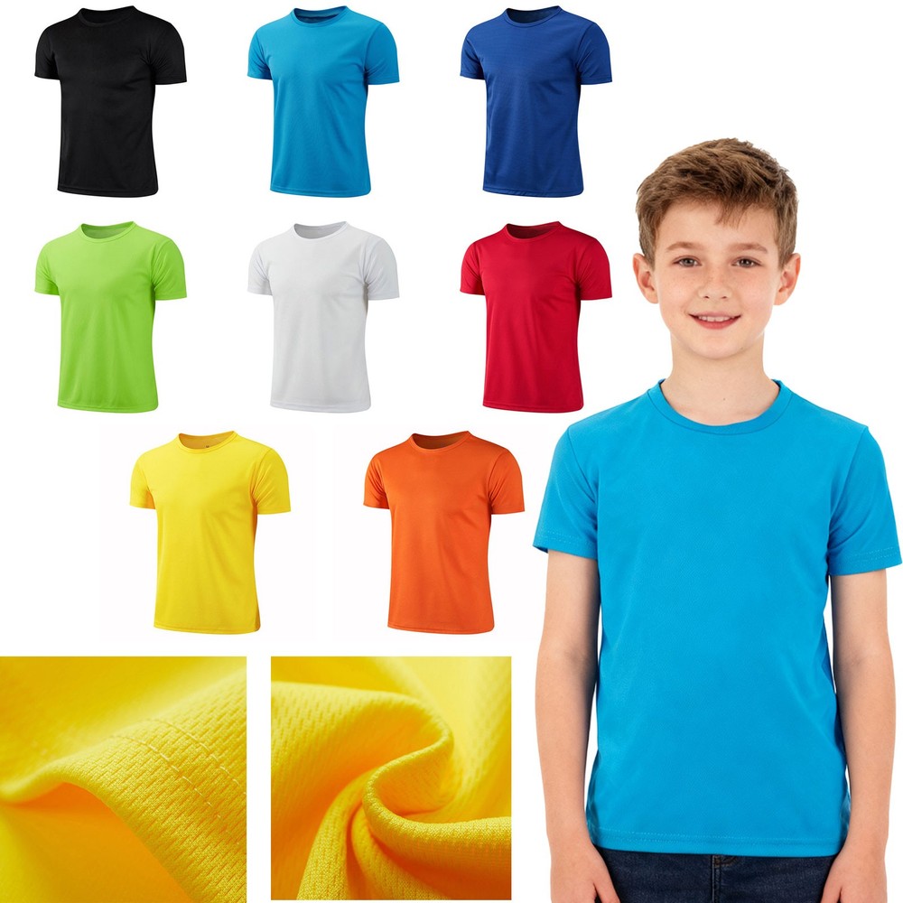 US Boys Sports Athletic Shirts Short Sleeve Plain T Shirt Undershirt Activewear