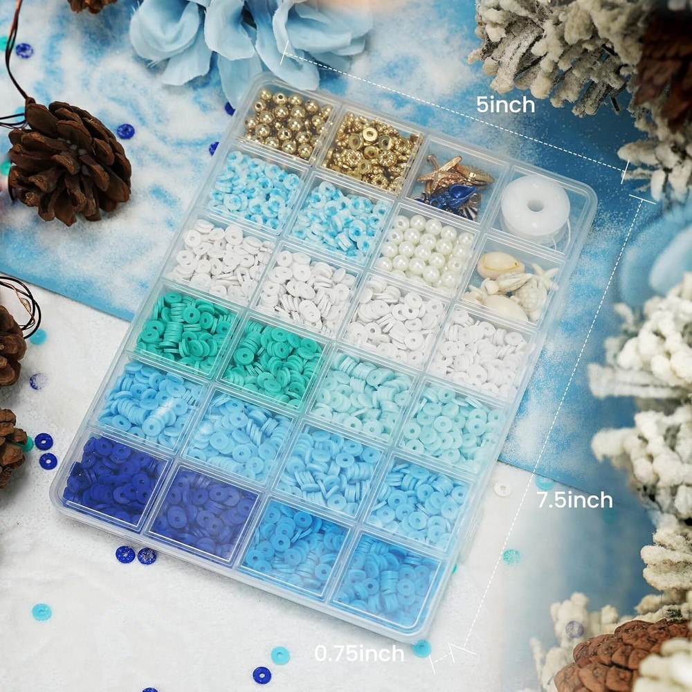 3000 Pcs Clay Beads Bracelet Making Kit with Golden Pearl Beads for Jewelry