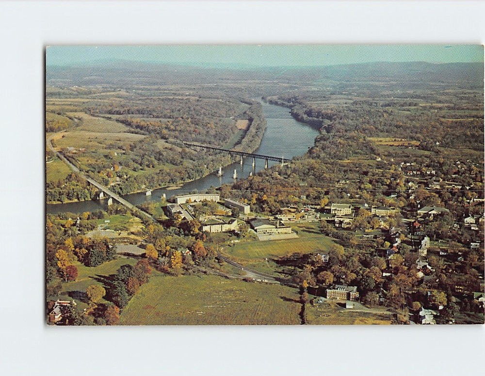 Postcard Aerial View of Shepherd College and Potomac River Shepherdstown WV USA