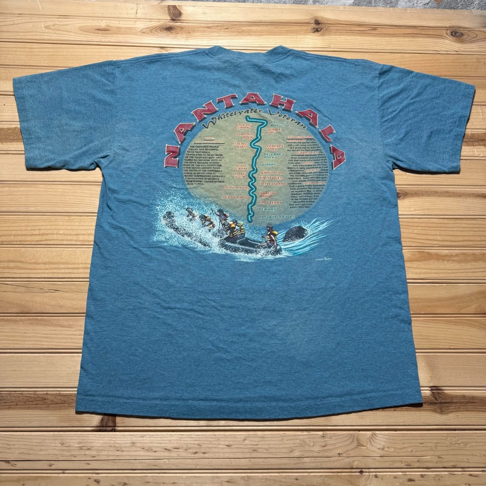 Vintage 1995 Nantahala River North Carolina Whitewater Veteran Rafting Shirt XL