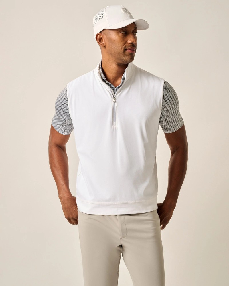 johnnie-O Torque 1/4 Zip Performance Vest White Size XL
