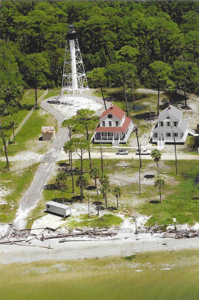 NEW Florida Postcard Cape San Blas Lighthouse Gulf of Mexico Aerial