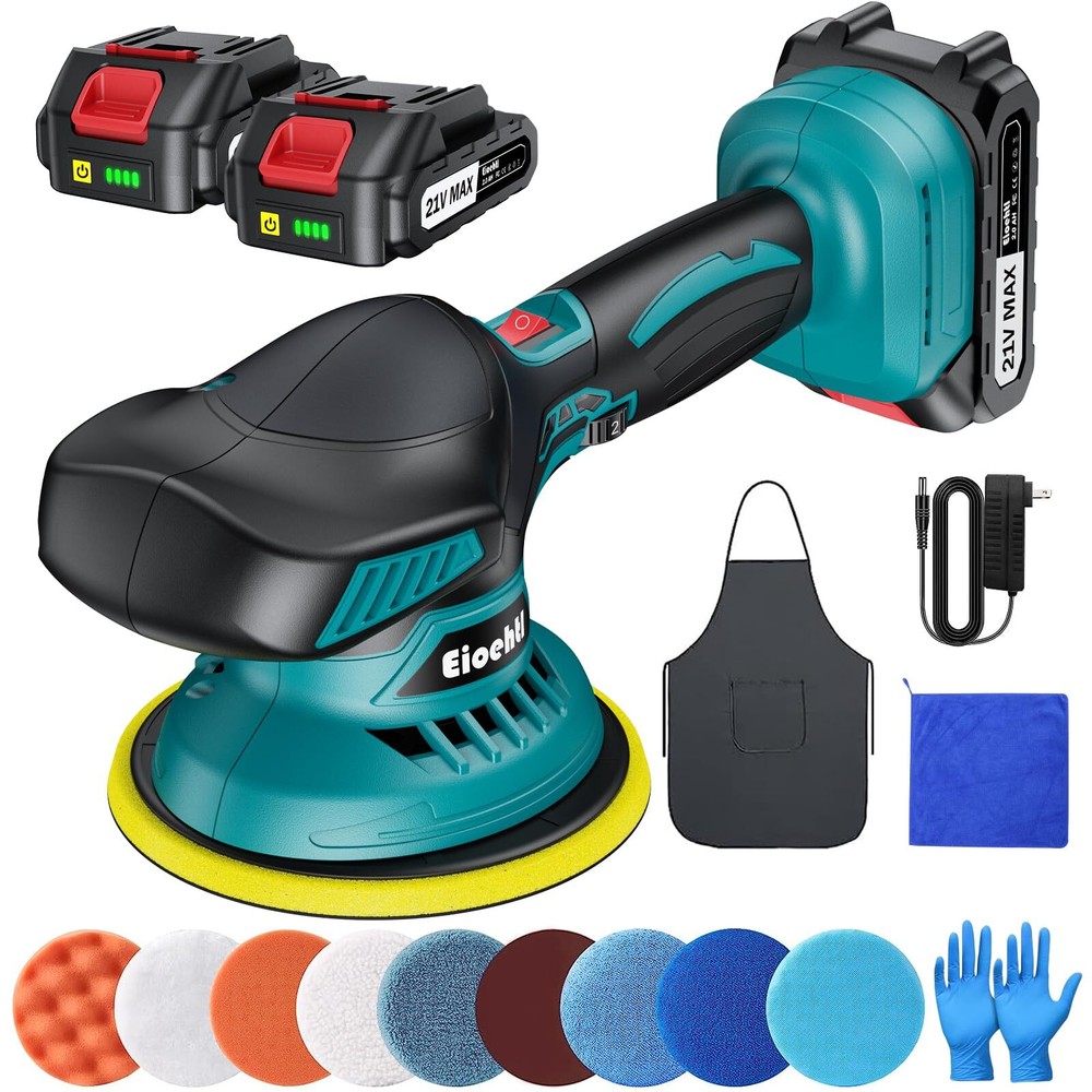 6-Inch Cordless Car Buffer Polisher with 21V 2000mAh Battery