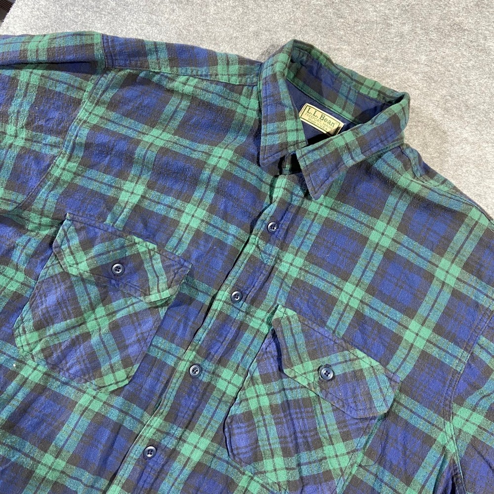 LL Bean Jacket Shacket Flannel Quilt Lined Thinsulate Size XL Vintage USA Made