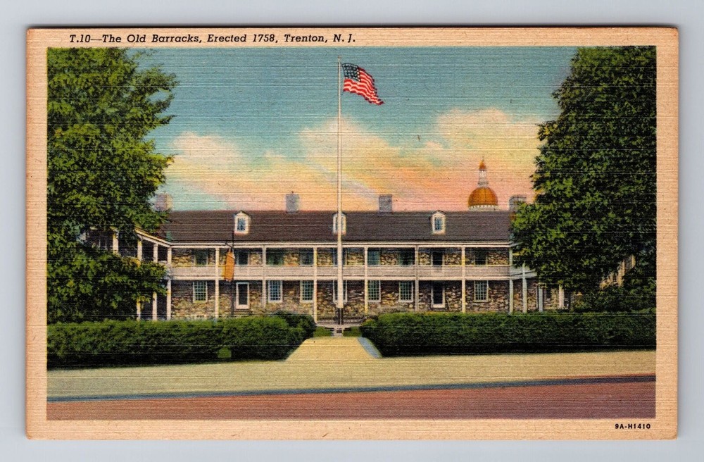 Trenton NJ-New Jersey, Old Barracks, Antique Vintage Souvenir Postcard