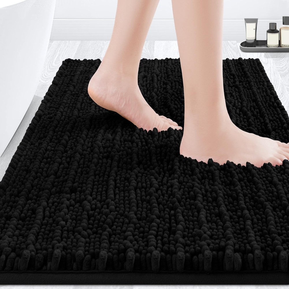 Upgrade Luxury Black Bathroom Rug Mat 32