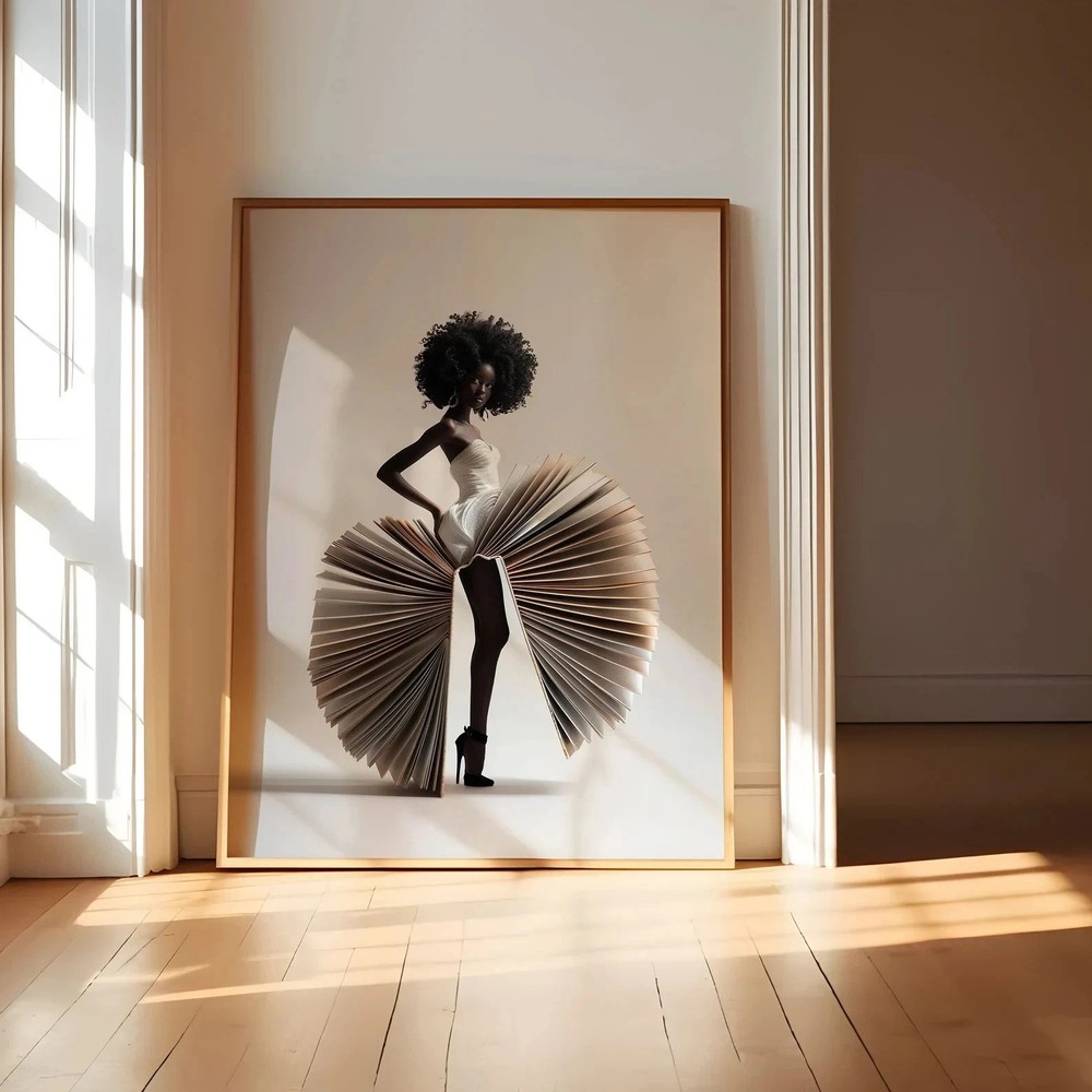 Black Woman Reading Art Print African American Wall Art Decor