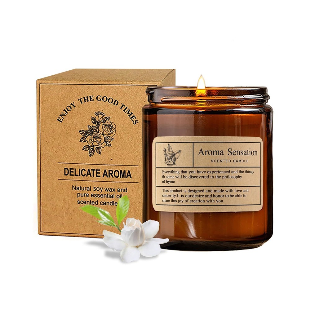 Luxurious Gardenia Scented Soy Candles for Home, Long-Lasting Fragrance, Clean-Burning for Relaxation and Ambiance