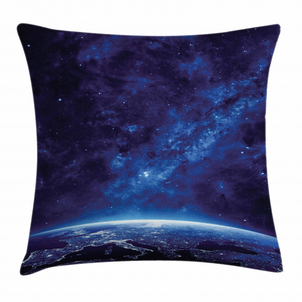 Vibrant Milky Way Star Pattern 16-inch Square Space Throw Pillow Cover