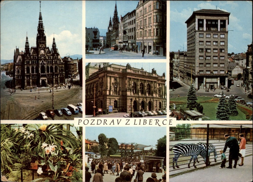 Liberec Czech Republic Gruss Aus vintage postcard q815