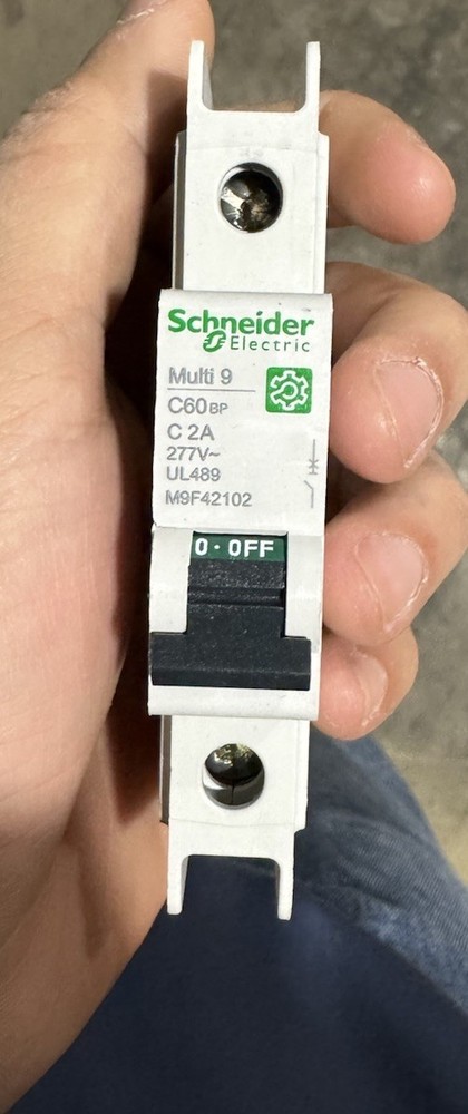 New Schneider circuit breaker 1 pole 2 amp C multi 9 square D M9F42102 (UL489)