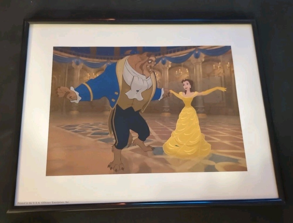 Framed Disney Store Beauty And The Beast 2010 Lithograph 17x11 (A1) -TIFF