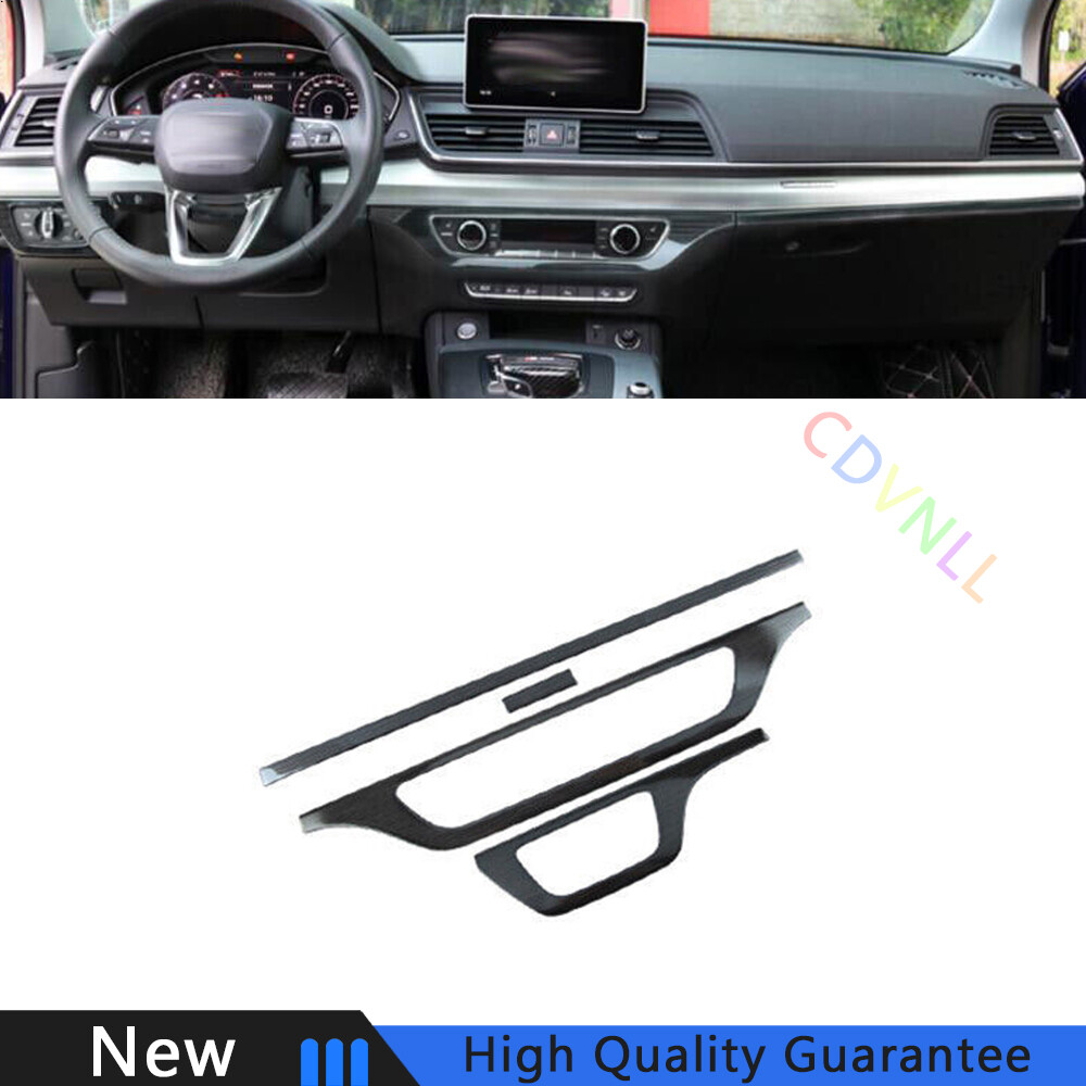Fit For Audi Q5 2018-2021 Black Titanium Central Console Instrument Strip Trim