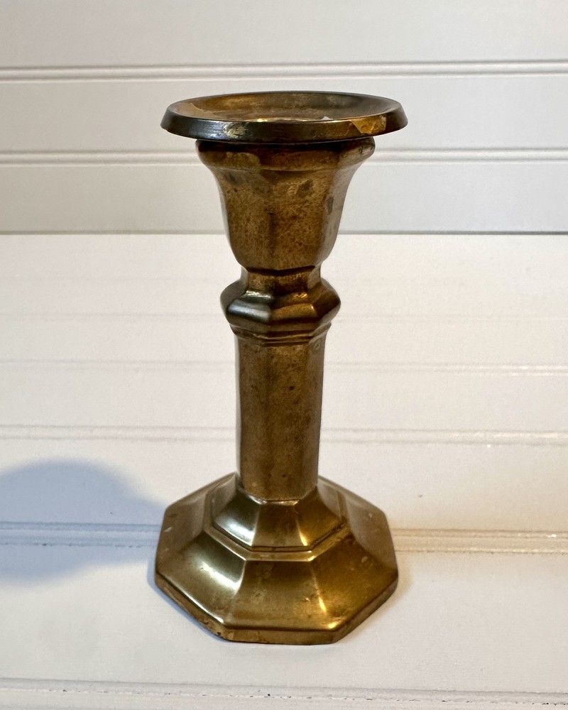Vintage Solid Brass Candlestick Holder, Made in India