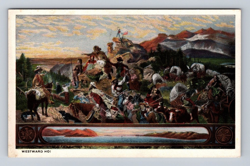 Washington DC, Capitol Building, Painting of Westward Ho, Vintage Postcard