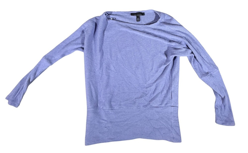 white house black market top long sleeve blue womens size S