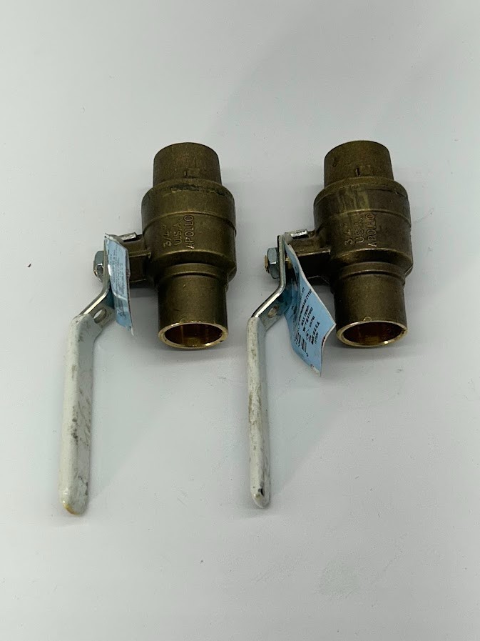 2 Pack  Apollo 3/4 in. Forged Brass Full Port Solder Ball Valve 77FLF-204-01