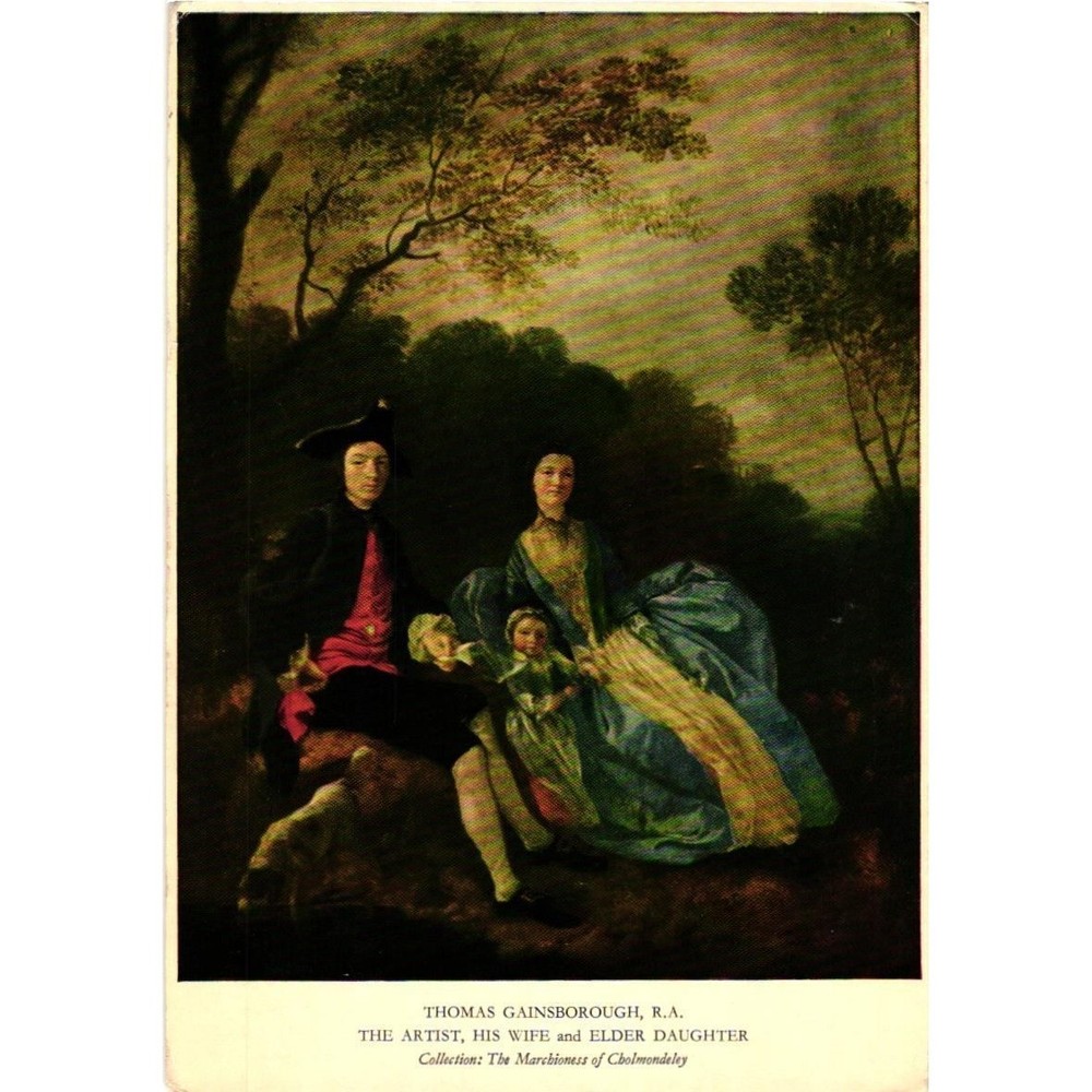 Gainsborough The Artist His Wife and Elder Daughter Medici Postcard PC 271