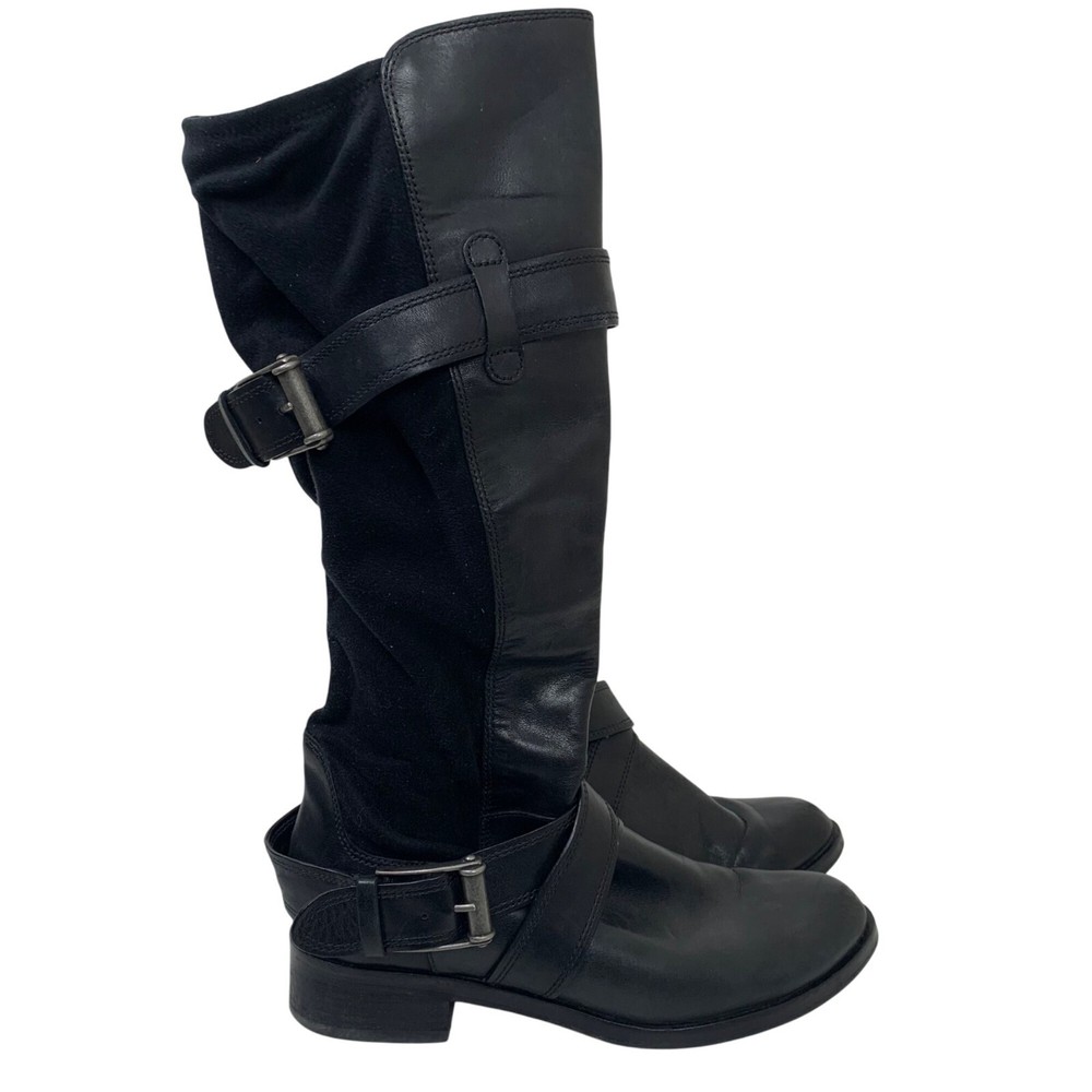 Cole Haan Air Whitley Buckle Strap Riding Boots Black Size 8
