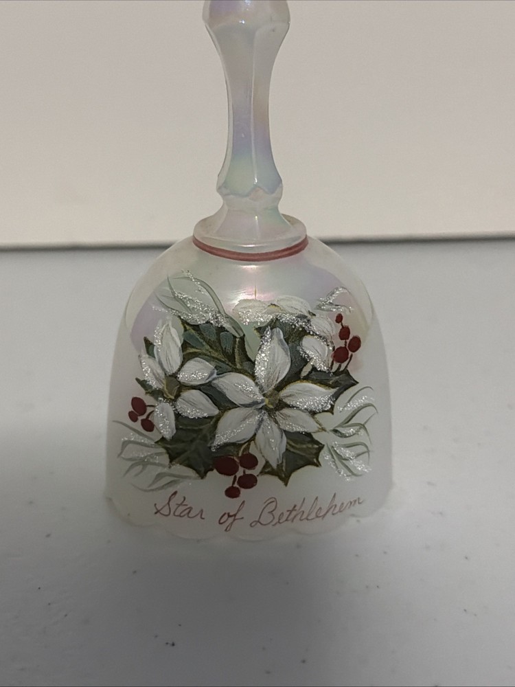 Fenton Iridescent Star of Bethlehem Christmas Bell D. Gessel