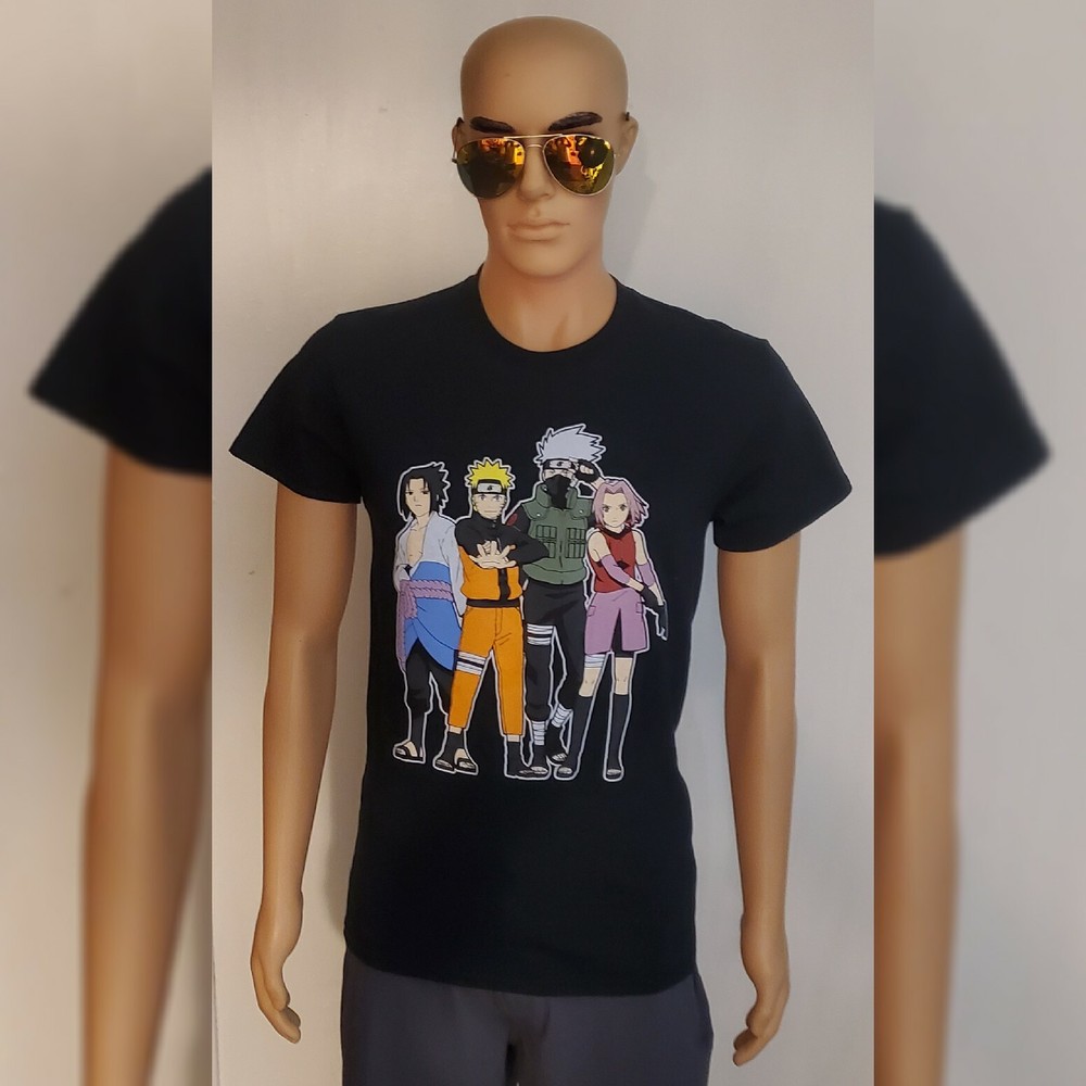 Naruto Shippuden Tshirt Men's  Regular Fit Crew Neck Short Sleeve Size S Black