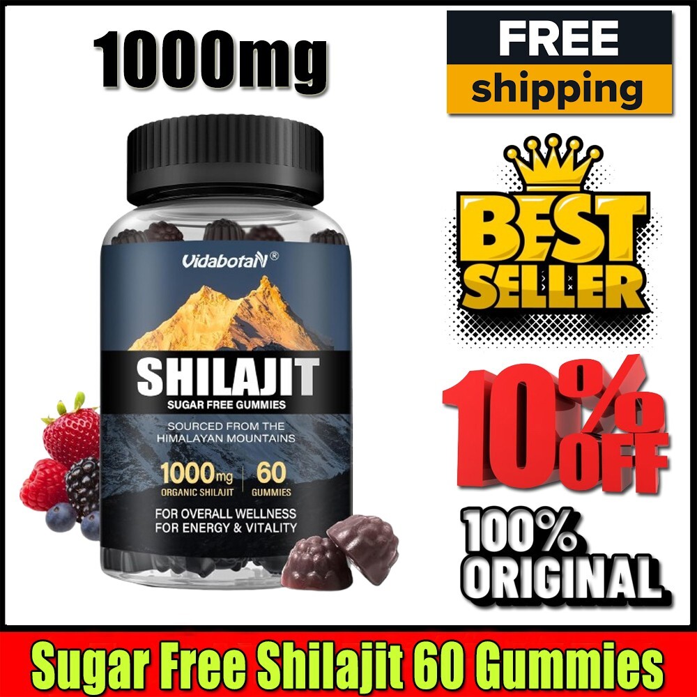 Pure Himalayan Shilajit Gummies Ashwagandha Fulvic Acid & 85+ Minerals