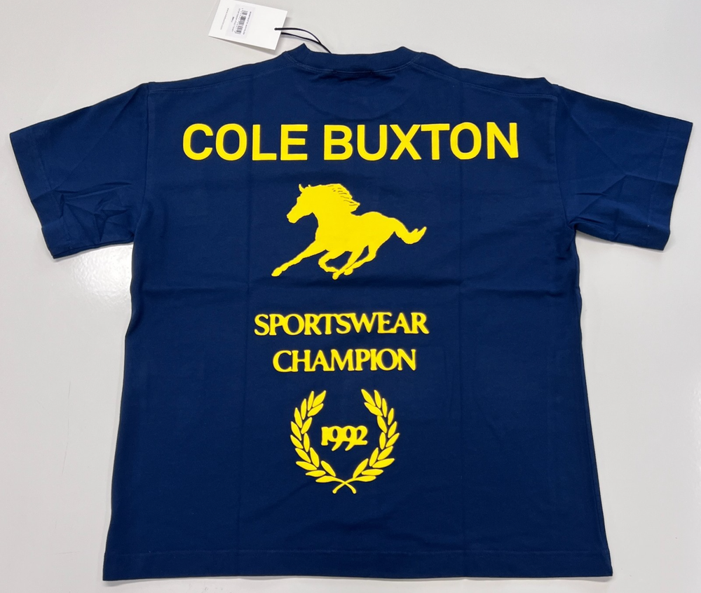 Cole Buxton Sportswear Stud T-Shirt Navy Yellow BNWT Multiple sizes