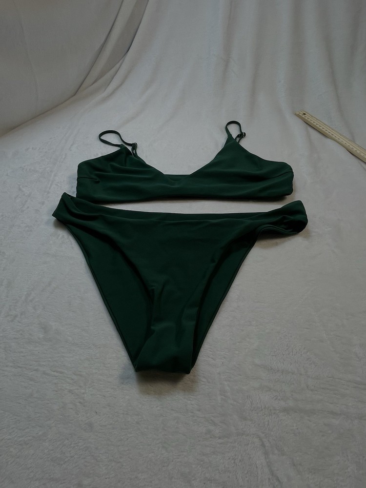 Forset Green Bikini set Adjustable Straps MidRise Bottoms womens XL swimwaer
