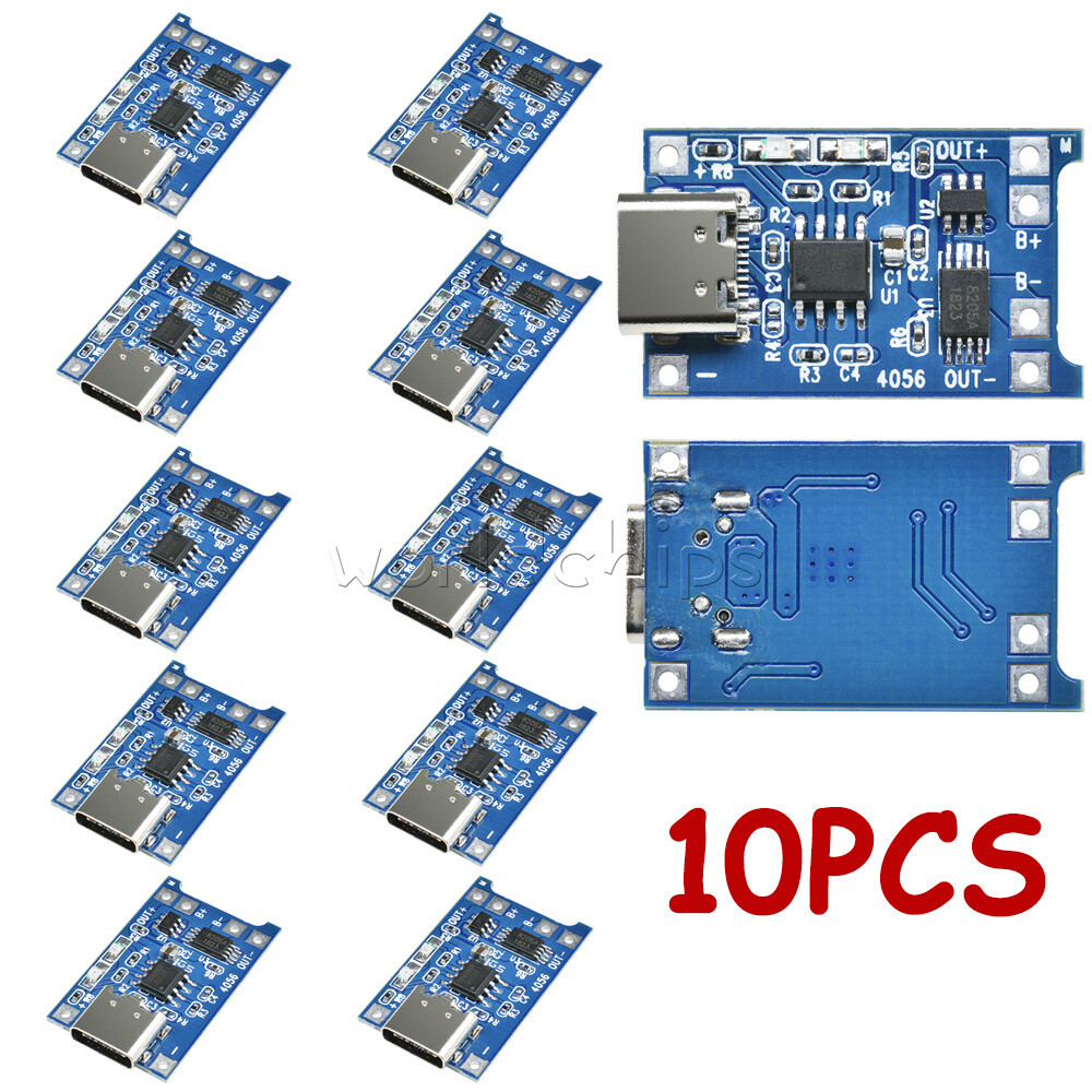 10PCS Type-C USB Charging Board 5V 1A 18650 TP4056 Li-ion Battery Charger