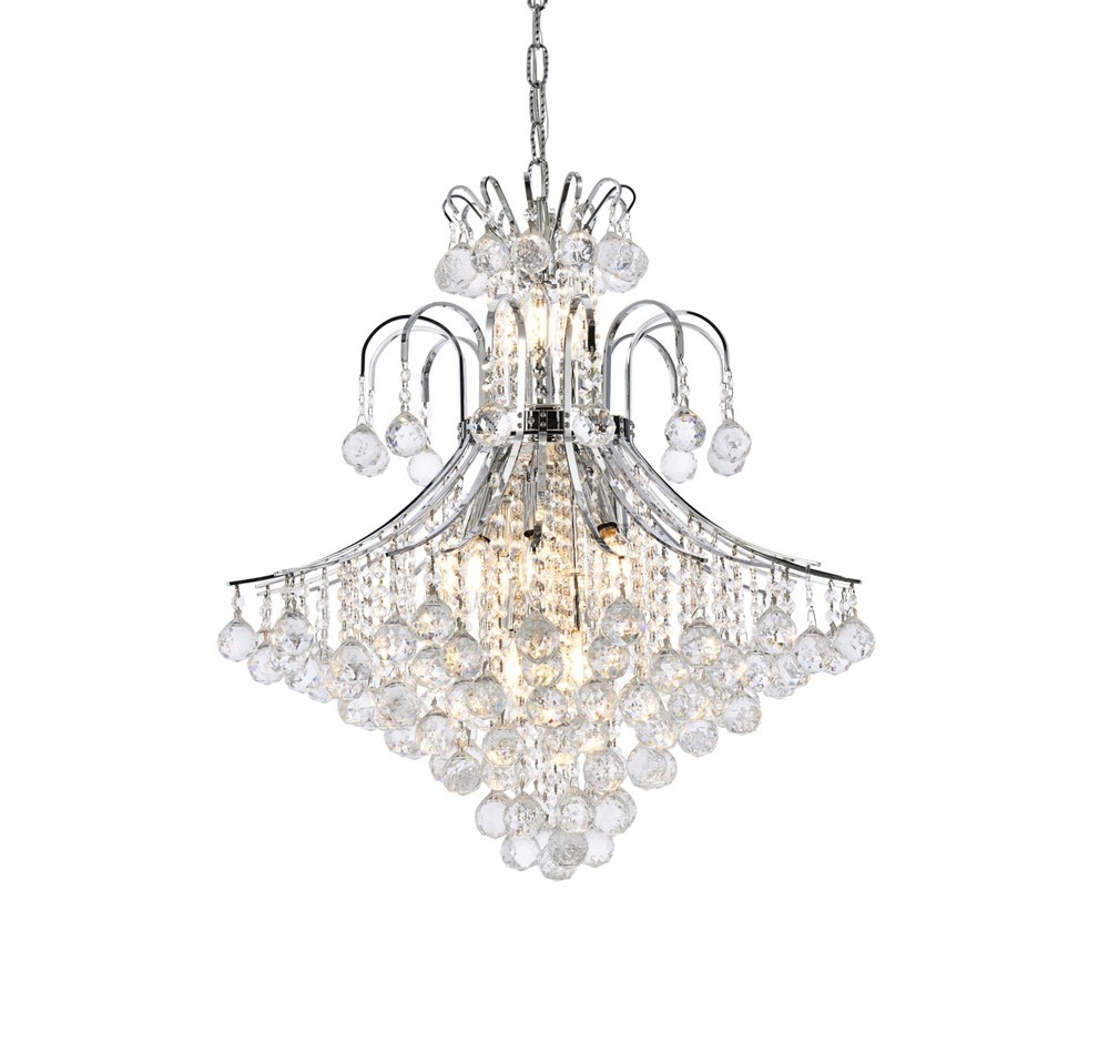 Elegant 15-Light Crystal Chrome Chandelier 25W Toureg V8003D25/RC