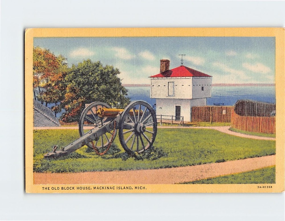 Postcard The Old Block House Mackinac Island Michigan USA