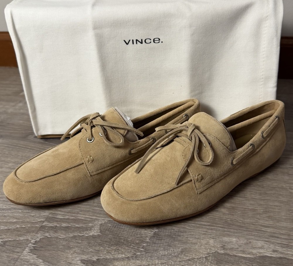 Vince Vero Curio Leather  Women’s Shoes Size 7 Marin Classic Boat Style Dune Tan